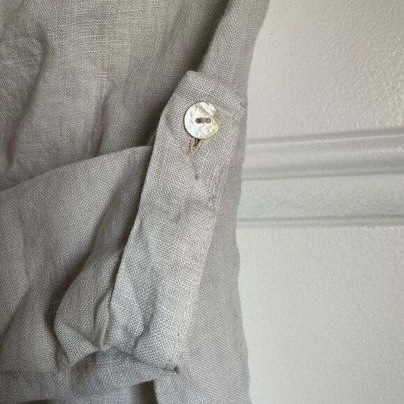 Terzo Millennio Fine Italian Linen Back Button Flow Shirt blouse size medium M - Picture 3 of 4